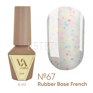 База Valeri French Base № 67 Dots белый с цветными дотсами, 6 мл
