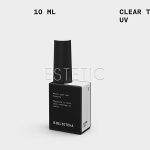 Топ без липкого слоя Biblioteka с УФ-фильтром CLear Top UV, 10 мл