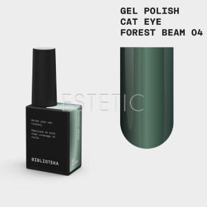 Гель-лак кошачий глаз Biblioteka Cat Eye № 04 Forest Beam изумруздный с отблиском, 10 мл