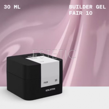 Моделирующий гель Biblioteka Builder Gel № 10 Fair светлый, чистый молочно-фиолетовый, 30 мл