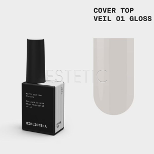 Камуфлирующий глянцевый топ Biblioteka Gloss Cover Top № 01 Veil полупрозрачный молочный, 10 мл