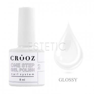 Однофазный гель лак Crooz One Step Gel Polish 02 белый, 8мл, 3в1 для педикюра