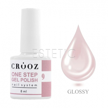 Однофазный гель-лак Crooz One Step Gel Polish 009 пудровый розовый, 8 мл, 3в1 для педикюра