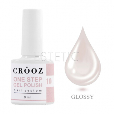 Однофазный гель-лак Crooz One Step Gel Polish 010 айвори молочно-розовый, 8 мл, 3в1 для педикюра