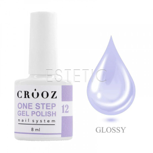 Однофазный гель-лак Crooz One Step Gel Polish 012 светлая лаванда, 8мл, 3в1 для педикюра