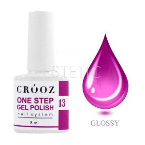 Однофазний гель-лак Crooz One Step Gel Polish 013 фіолетово-рожевий фуксія, 8 мл, 3в1 для педикюру