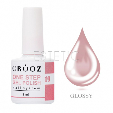 Однофазный гель-лак Crooz One Step Gel Polish 019 нюдовый насыщенный лиловый, 8 мл, 3в1 для педикюра