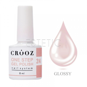 Однофазный гель-лак Crooz One Step Gel Polish 024 пыльно-лиловый нюд, 8 мл, 3в1 для педикюра