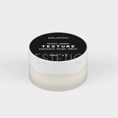 Акриловая пудра для дизайна ногтей Biblioteka Acrylic Powder Texture Clear прозрачная, крупная, 5 г