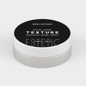 Акриловая пудра для дизайна ногтей Biblioteka Acrylic Powder Texture Clear прозрачная, крупная, 20 г