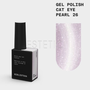 Гель-лак кошачий глаз Biblioteka Cat Eye 026 Pearl кристальный светло-розовый жемчужный, 10 мл