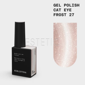 Гель-лак кошачий глаз Biblioteka Cat Eye 027 Pearl кристально светло-бежевый, 10 мл