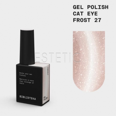 Гель-лак кошачий глаз Biblioteka Cat Eye 027 Pearl кристально светло-бежевый, 10 мл