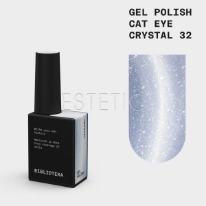 Гель-лак кошачий глаз Biblioteka Cat Eye 032 Crystal кристальный светло-голубой, 10 мл