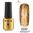 Гель-лак F.O.X Brilliance №006 (золота бронза, блискітки), 6 мл