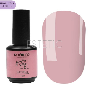 Жидкий гель для ногтей Komilfo Bottle Gel Natural нюдовый розовый, 15 мл