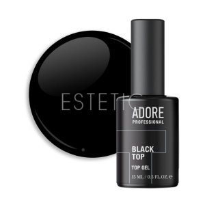 Топ для гель-лака Adore Black Top черный полупрозрачный, 15 мл