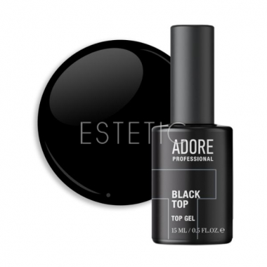 Топ для гель-лака Adore Black Top черный полупрозрачный, 15 мл