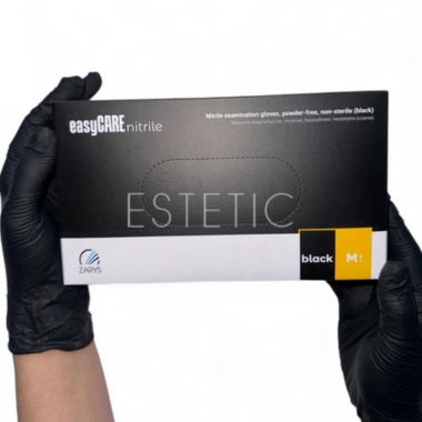 Перчатки нитриловые easyCARE Black черные, 4 г, р.M, 100 шт пачка