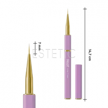 Кисточка-лайнер для дизайна ногтей Heart Touch PRO Liner №7 мм, тонкий