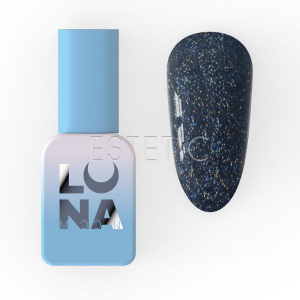 Гель-лак Luna Color 227 черно-синий с фиолетово-зелеными блесточками, 8 мл