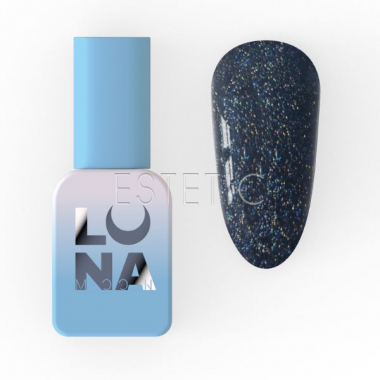 Гель-лак Luna Color 227 черно-синий с фиолетово-зелеными блесточками, 8 мл