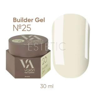Гель для наращивания Valeri Builder Gel №25 пастельный сливочный желтый, 30 мл