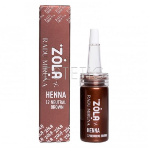Хна профессиональная для бровей ZOLA x Radu Miruna 12 Neutral Brown коричневая, 10 г