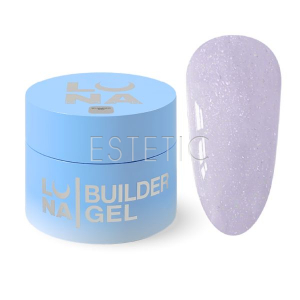 Гель для наращивания Luna Shimmer Gel № 6 пастельный сиреневый с шиммером, 15 мл