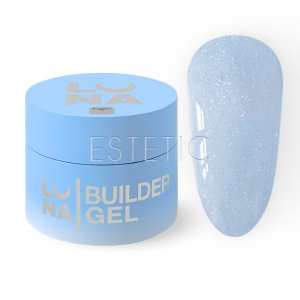 Гель для наращивания Luna Shimmer Gel № 7 пастельный голубой с шиммером, 15 мл