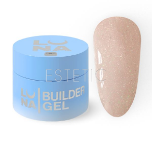 Гель для наращивания Luna Shimmer Gel № 9 пастельный бежевый с шиммером, 15 мл