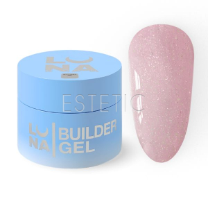 Гель для нарощування Luna Shimmer Gel №10 пастельнийрожевий з шиммером, 15 мл
