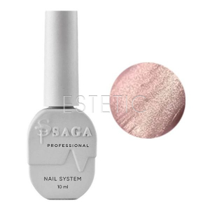 Гель лак SAGA Crystal Cat 02 кришталеве котяче око, димчастий нюдово-рожевий, 10 мл