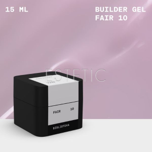 Моделирующий гель Biblioteka Builder Gel № 10 Fair светлый, чистый молочно-фиолетовый, 15 мл