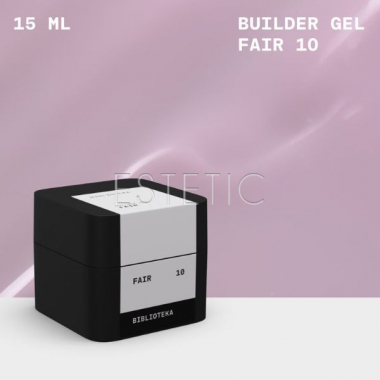 Моделюючий гель Biblioteka Builder Gel № 10 Fair світлий, чистий молочно-фіолетовий, 15 мл