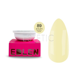 Гель для нарощування Edlen Builder gel №89 Little bows, змінний картридж, пастельний жовтий,15 мл