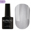 Гель-лак Komilfo Silk Cat Eye 002 хрустальный кошачий глаз, серебристый, мягкий блеск, 8 мл