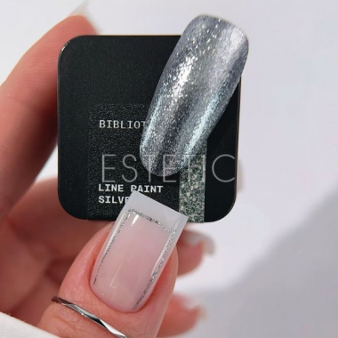Гель-краска для линий Biblioteka Line paint Silver серебристый, 5 мл
