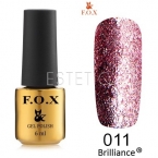 Гель-лак F.O.X Brilliance №011 (яскраво-рожевий, блискітки), 6 мл