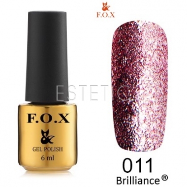 Гель-лак F.O.X Brilliance №011 (ярко-розовый, блестки), 6 мл