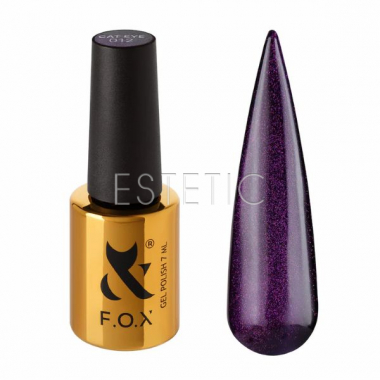 Гель-лак F.O.X Cat Eye 012 кошачий глаз, глубокий сливово-фиолетовый с космическим сиянием, 7 мл