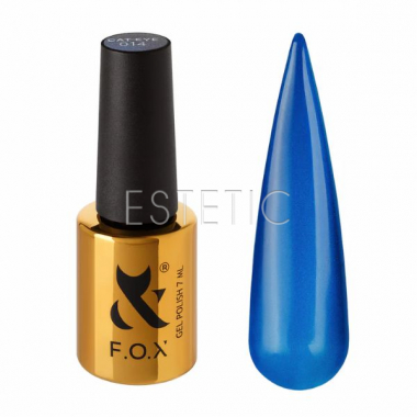 Гель-лак F.O.X Cat Eye 014 котяче око, васильково-синий металлик, 7 мл