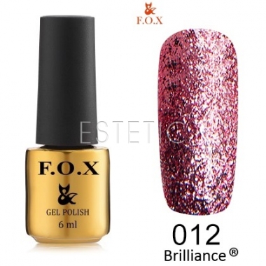 Гель-лак F.O.X Brilliance №012 (рожевий, блискітки), 6 мл