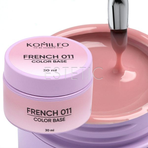 Камуфлююча база Komilfo Color Base French 011 HEMA/TPO free рожевий натуральний нюд, 30 мл, банка