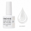 Однофазний гель-лак Crooz One Step Gel Polish 026 напівпрозорий молочний з срібним шимером, 8 мл