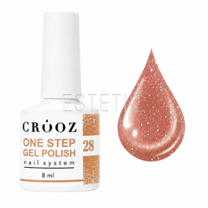 Однофазный гель-лак Crooz One Step Gel Polish 028 ванильно-бежевый с легким шиммером, 8 мл