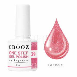 Однофазный гель-лак Crooz One Step Gel Polish 029 нежный персиково-розовый с шиммером, 8 мл