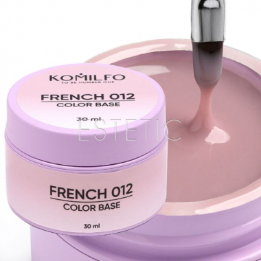 Камуфлируюющая база Komilfo Color Base French 012 HEMA/TPO free розовый серо-бежевый нюд, 30 мл