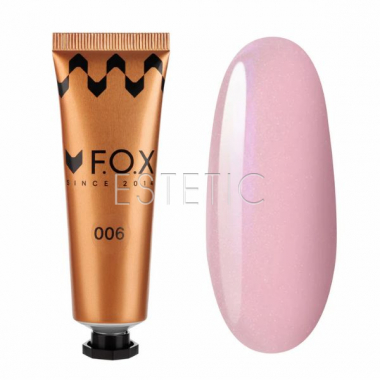 Полигель F.O.X Poly gel Nano 006 розовый с мелким шиммером, 30 мл (тюбик)