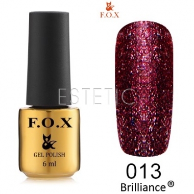 Гель-лак F.O.X Brilliance №013 (пурпурний, блискітки), 6 мл